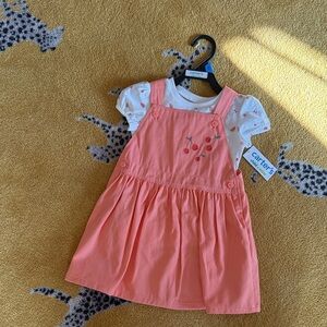 Carter's Coral Dress with Cherry Embroidery 24m NWT